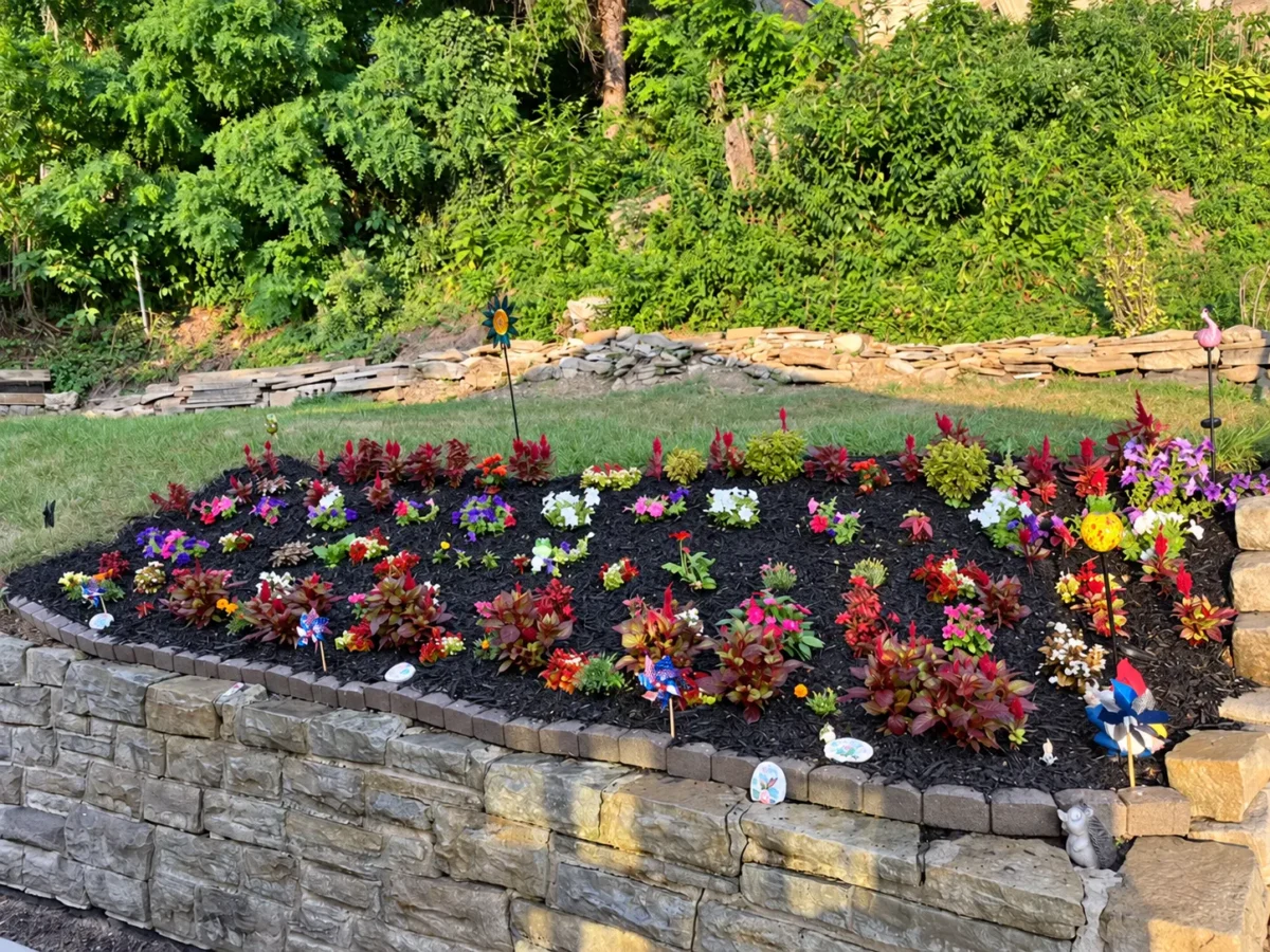 Colorful Flower Bed Mulch Refresh